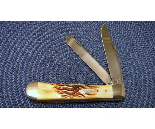 Case Xx Ss Usa Dot Nd Cut Stag New Grind Trapper Knife