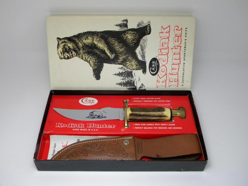 Case XX USA Stag Kodiak Hunter Fixed Blade Sheath Knife in Box c.1979-1981