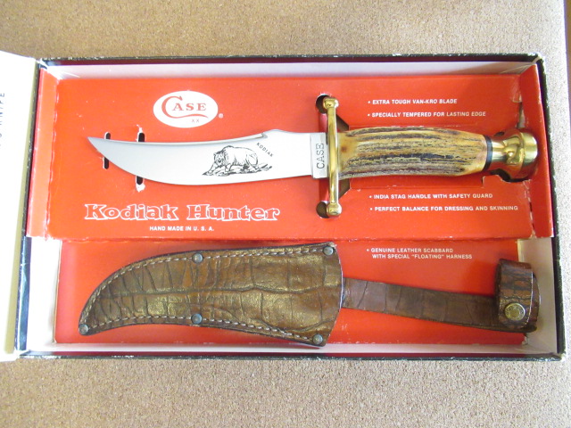 Case XX Kodiak Fixed Blade Hunter Stag Handle CASE (serifs) Early