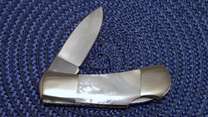 Parker Cut Co. Surgical Steel Japan Pearl Beaver Tail Lockback Knife