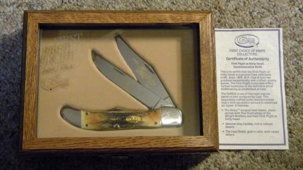 Case XX SS USA 2 Dot (1988) Stag 5265 Folding Hunter Knife First Flight Commemorative 1903 - NIB