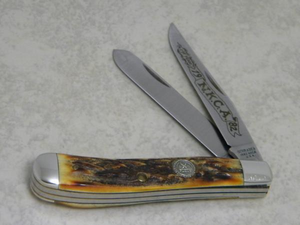 Schrade + USA Stag Trapper 1982 NKCA Club Knife