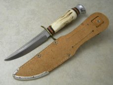 Compass Solingen Germany #841 Stag Fixed Blade Sheath Knife