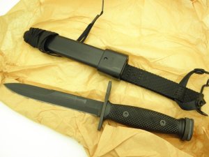 Ontario USA Tactical Combat M7 1080 Carbon Steel Spear Point Double Edge Bayonet,