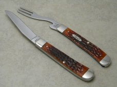 Case XX USA  6254 HB 10 DOT Dark Red Bone Hobo Trapper Knife 