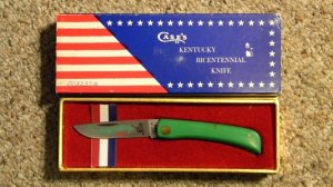 Case XX USA 1974 Green G137 Kentucky Bicentennial Sodbuster Knife - NIB