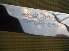 Buffalo  Bill Cody Comemrative Knife. Made by Carvel Hall, USA.  Nice Stainless Knife 15 3/4” Long