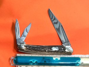 Marbles 3 Blade Whittler (Made in Germany) Great Stag Handles -NOS -Great one to carry or display!