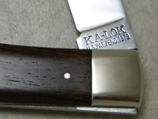 Ka-Bar KA-LOK Stainless 2222 Japan Wood Bolster Lock Locking Blade Knife c.1966-1982