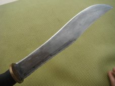 Large Handmade Chopper / Bowie Knife marked  about  11.5" Blade, Wood  Handle, 16.5" OAL Very SHARP!