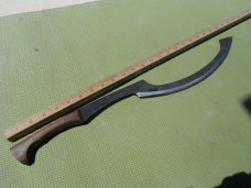 Hand forged Khopesh Sword by Two Bee Custom High Carbon Steel Knives. With Leather Sheath, USA Made!