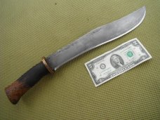 Large Custom Handmade Chopper/Bowie Knife. Very SHARP! 11.5" Blade, Wood Handle, 16.5" OAL