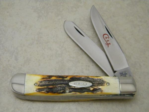 Case XX Stainless USA 5254 Stag 1978 Red Scroll Trapper Knife 