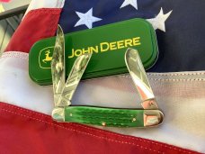 Case xx Stockman w/ John Deere Shield and John Deere Green Handles -NOS