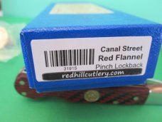 Canal Street Cutlery Co-Op/Red Hill Cutlery Red Flannel 1 of 25 Made Pinch Lockback  154CM