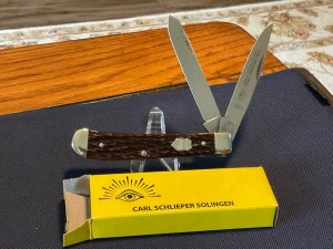 German Eye Carl Schlieper 2-Blade Trapper Pocket Knife  Rare & excellent condition.