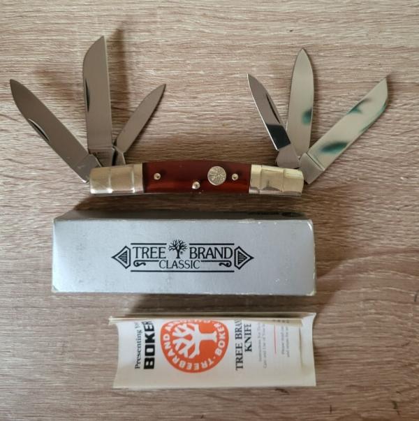 Tree Brand Boker 6 blade Congress  w/ waterfall or “step bolsters, Nice handle