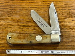 Parker Cut. Co. 1980's 2-Blade Bullet Trapper w/Smooth Bone Scales Japan