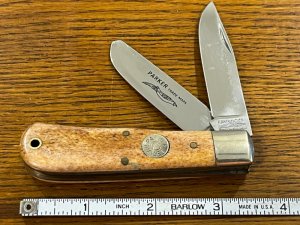 Parker Cut. Co. 1980's 2-Blade Bullet Trapper w/Smooth Bone Scales Japan
