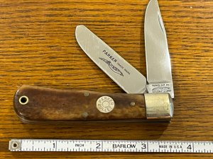 Parker Cut. Co. 1980's 2-Blade Bullet Trapper w/Smooth Bone Scales Japan