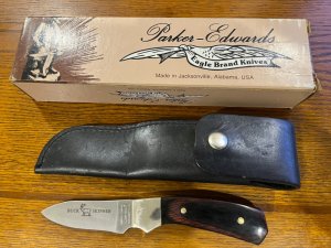 Parker-Edwards Spear Point Hunting Knife w/Stainless Steel Blade & Pakkawood Scales A018S
