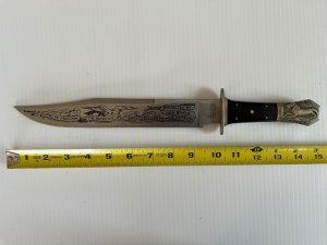 Rare Parker Cut. Co. EK-9 Patriot Self Defender Bowie Knife w/Buffalo Horn Handles #360 Japan
