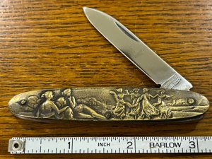 Parker Cut. Co. Brass Single-Blade Pen Knife w/Cast Nude Scales Japan