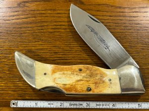 Parker-IMAI K-54 Single-Blade Large Clasp Knife w/Jigged Bone Scales Japan