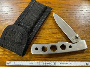 Parker USA Spear Point Single-Blade Stainless Steel Knife w/Thumb Assist