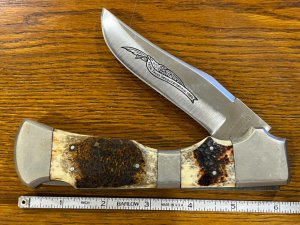 Parker & Son M-1467 Giant Lockback Knife w/Stag Scales Japan