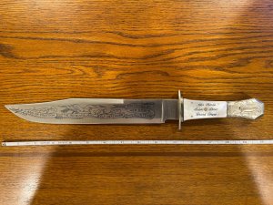 Extremely Rare Parker Cut. Co. EK-9P Patriot Self Defender Bowie Knife w/Mother of Pearl Scales Jap