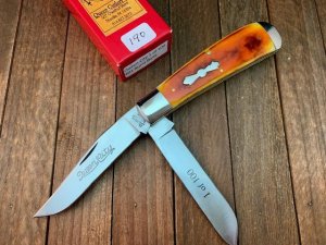 Queen City Cutlery Jumbo Trapper Burnt Orange Smooth Bone 1 of 100