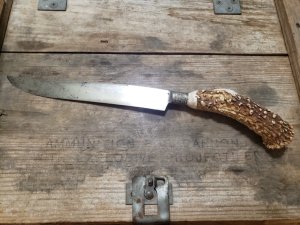 Huge EC Simmons Keen Kutter Carving Knife - Gorgeous Gnarly Stag