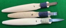 Set of 3 Bent Knife Wood Carving Chisels.  