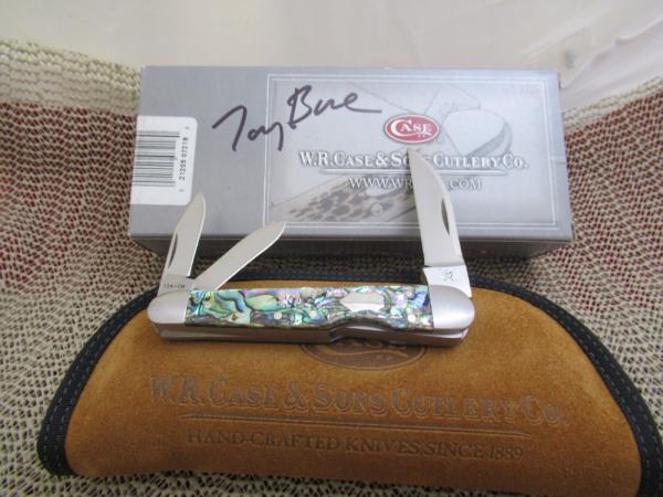 Case XX 2014 Tony Bose Abalone Wharncliff Split Back Whittler Pattern # TB832014 154CM