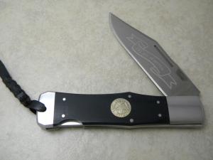 AG Russell 2014 Texas Ranger 191 Years of Service Micarta Lockback Gunstock Knife 