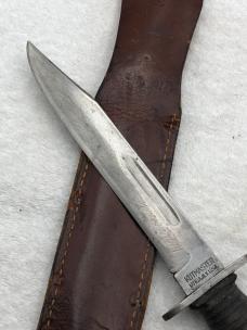 Vintage Kutmaster Stacked Leather Handle Fighting Knife