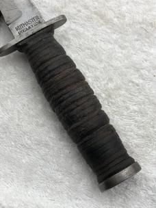 Vintage Kutmaster Stacked Leather Handle Fighting Knife