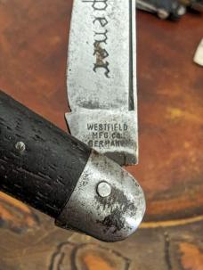 Rare Westfield Manufacturing Company - Germany Single Blade Wood Handle Pocket Knife