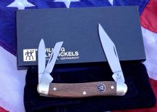 Vintage J A Henckels Whittler (HK120-GSW) Pocket Knife w/ GunStock Walnut Handles -COA & Orig Box