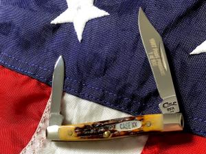 Case xx 1997 Sweet Pen Knife Pearl Premier Shield -1 of 100 Mdl# 5233 SS w/ Super Stag Handles -NOS 