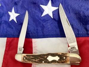 Hand Made Bulldog Brand 3 & 7/8” Muskrat (1 of 186 -Buckeye Special) w/ Gnarly Stag Handles -NOS