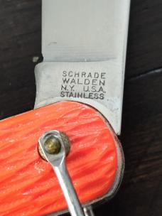 Schrade Walden N.Y. U.S.A. Parachute/Paratropper Pocket Knife --Orange