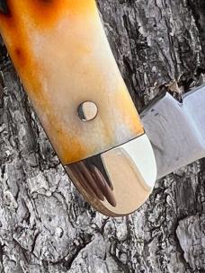 TUNA VALLEY AMBER STAG ROOSTER COMB "FARMER'S JACK" KNIFE 1 OF 70