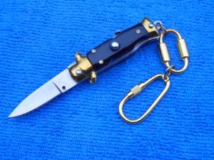 3-34quot Italian quotCorpo Di Vespaquot Wasp Body BlackGold Stiletto keychain Knife 