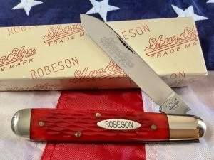 Robeson 1999 Jumbo Jack Knife w/ Red Bone Handles -NOS in orig box & Minty