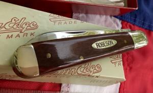 1 of30 -Robeson 1999 Jumbo Jack Knife w/ Wine Wood Handles -NOS in orig box & Minty