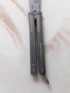 Prometheus SPD Invictus-Balisong Titanium (3.75" Bead Blast/Satin)