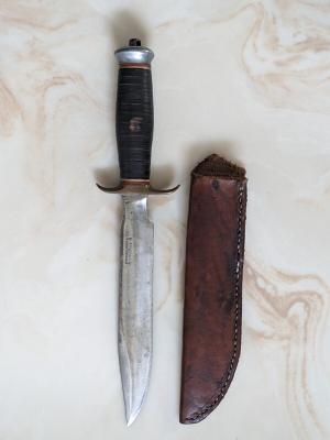 Very Rare Randall Made Knife Made in Springfield Mass WW2 Fighter Leather handle