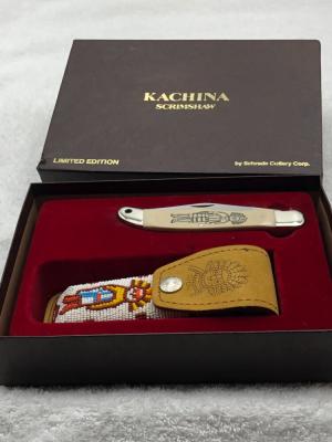 Schrade Cutlery Corp Vintage Limited Edition Kachina Scrimshaw 1 Lock Blade